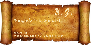 Menyhért Gerold névjegykártya